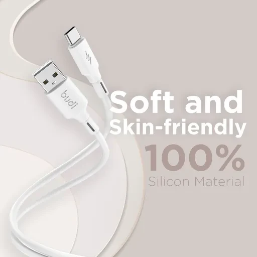 کابل شارژ ‌USB به ‌USB-C بودی مدل Budi DC256T10W طول 1 متر