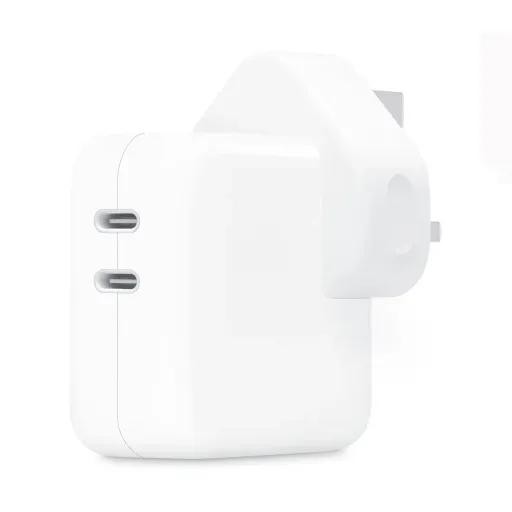 شارژر دیواری 35 وات اپل سه پین مدل Apple A2676 با دو خروجی USB-C (های کپی)