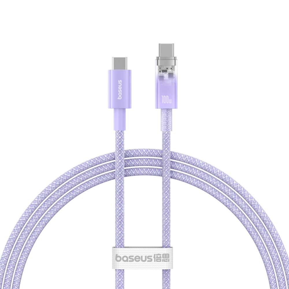 کابل شارژ دو سر Type-C باسئوس مدل Explorer Fast Charging 100W با تکنولوژی Smart Temperature Control طول ۱ متر