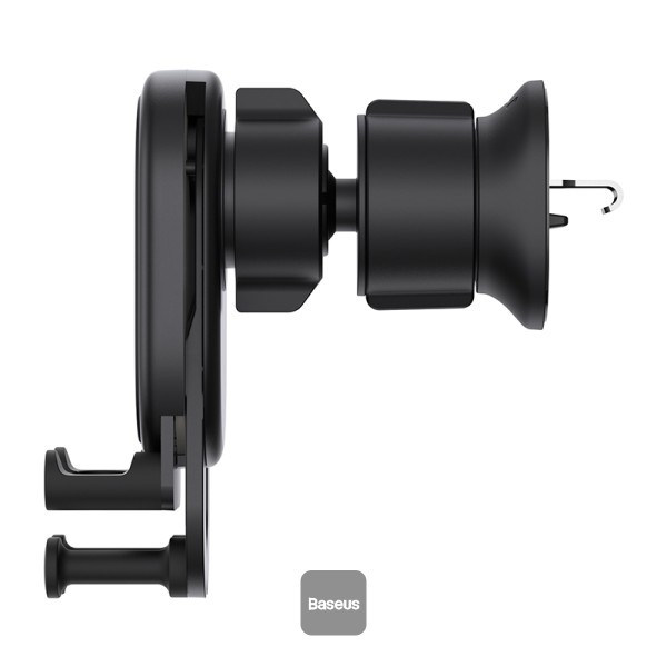 پایه نگهدارنده و شارژر بی سیم 15 وات باسئوس مدل Stable Gravitational Mount Pro (Air Outlet Version)