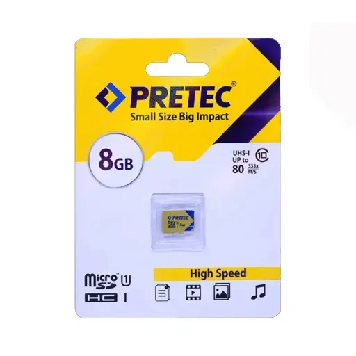 کارت حافظه میکرو اس دی پرتک مدل MicroSD HC UHS I CL10 533X ظرفیت 8 گیگابایت