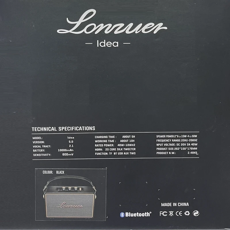 اسپیکر بلوتوث لونزور مدل Lonzuer Idea