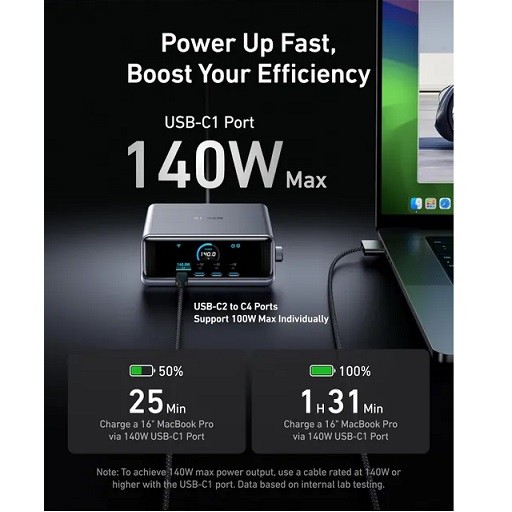 هاب شارژ ۶ پورت انکر 250 وات Anker Prime Charger GaN Charging Station A2345