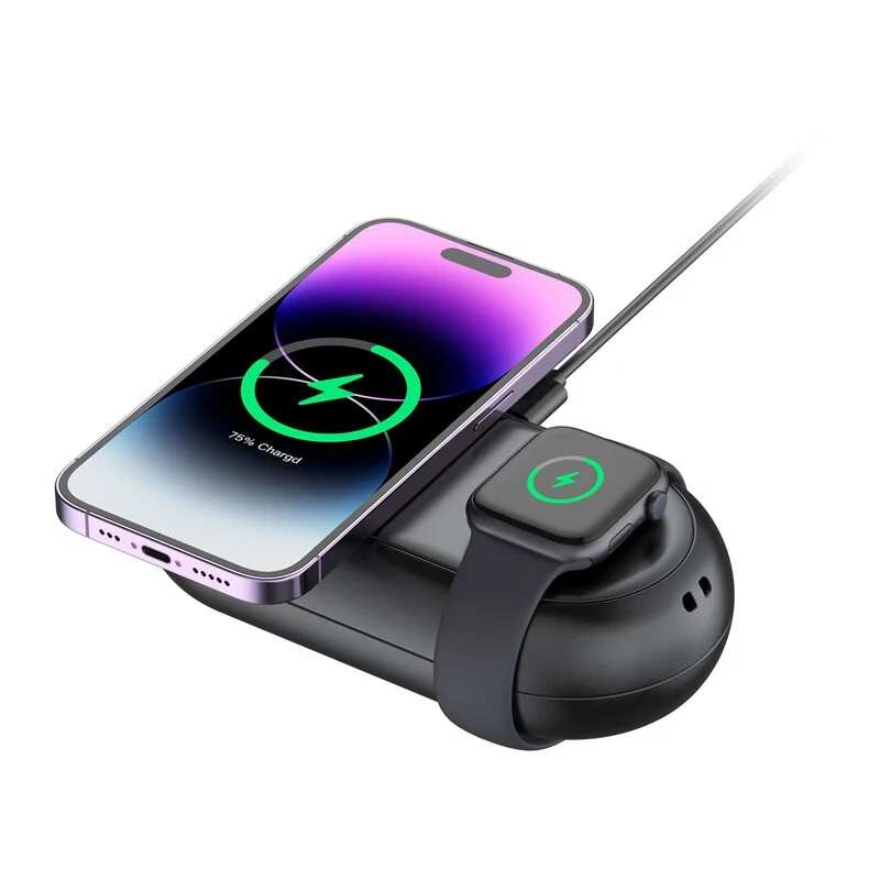 شارژر بی سیم بودی 15 وات سه کاره مدل Budi WL566B