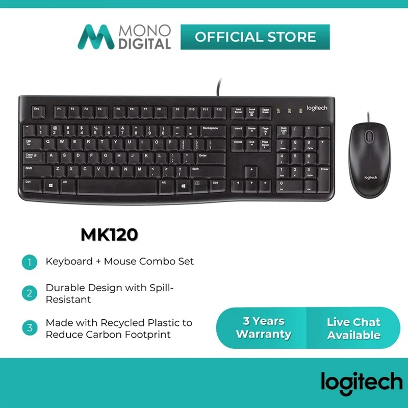 کیبورد و ماوس سیمی لاجیتک مدل Logitech MK120