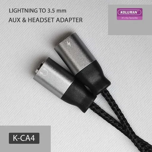 کابل تبدیل لایتنینگ به AUX و لایتنینگ مادگی کلومن مدل Koluman K-CA4