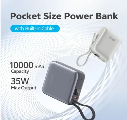 پاوربانک کیو سی وای 35 وات مدل  QCY PB10C ظرفیت 10000 میلی آمپر