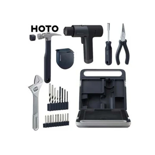 جعبه ابزار و دریل بی سیم هوتو مدل Hoto 12V Bushless Drill Kit QWDZGJ001