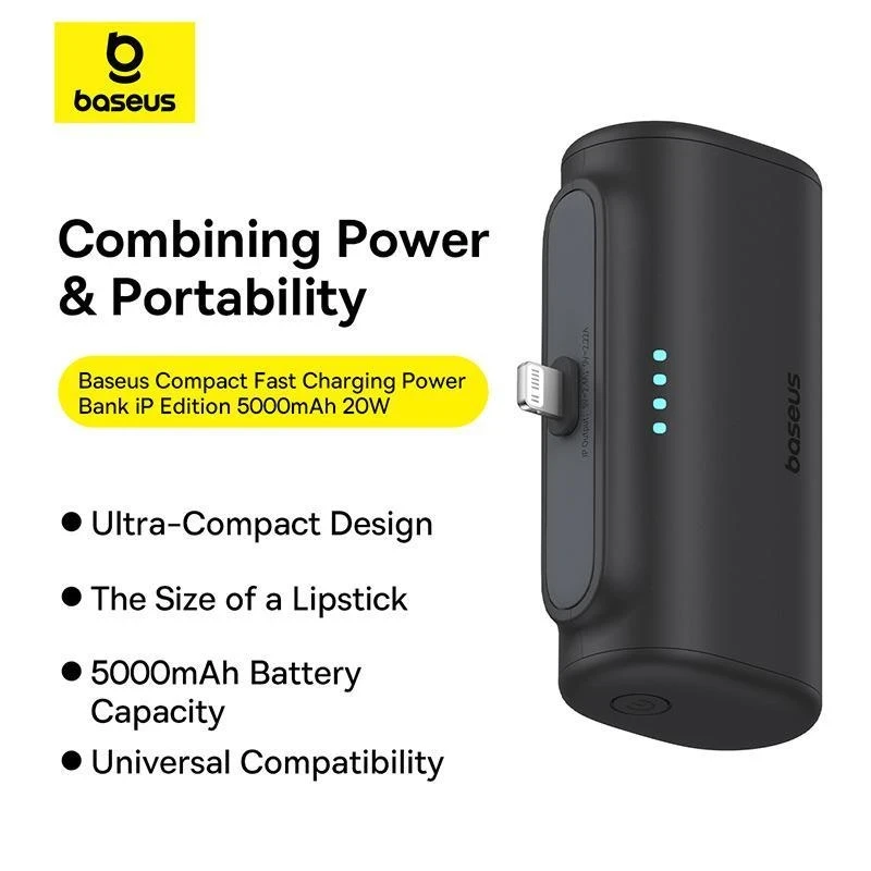 پاوربانک 20  وات باسئوس مدل Compact Fast Charging Type-C Edition ظرفیت 5000 میلی آمپر ساعت