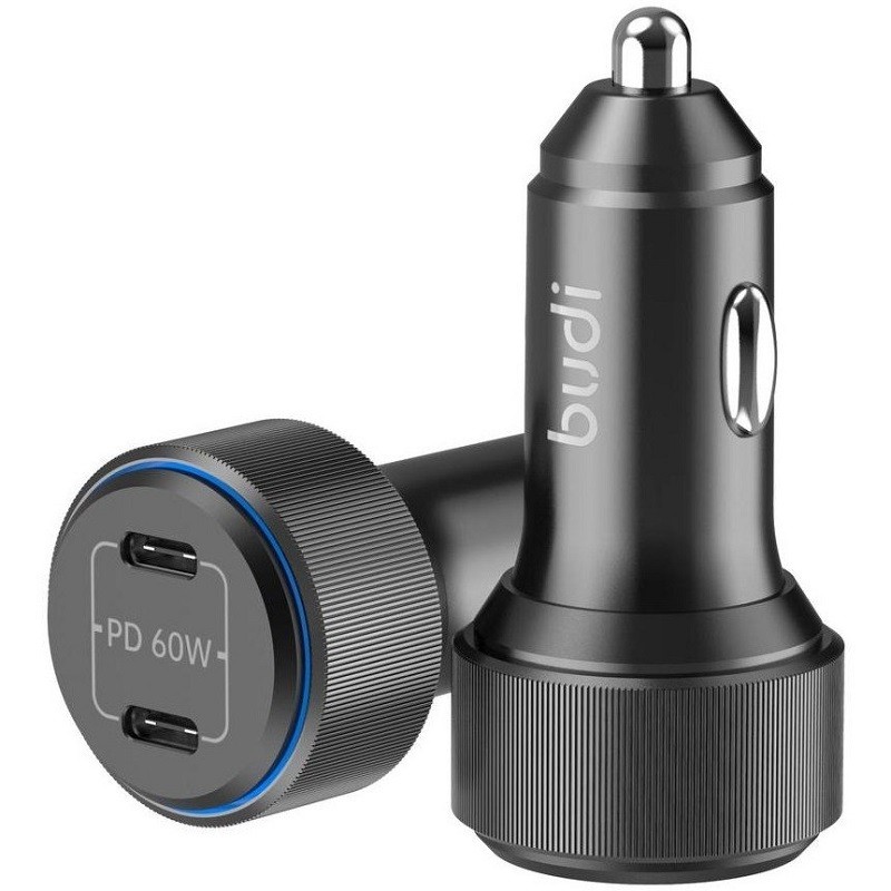 شارژر فندکی بودی مدل Budi CC632RB با خروجی USB-C و توان 60 وات