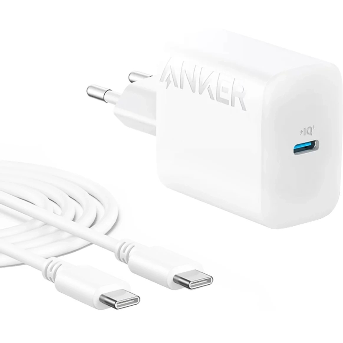 شارژر دیواری 20 وات مدل B2347  انکر به همراه کابل USB-C به USB-C مدل ANKER PowerPort