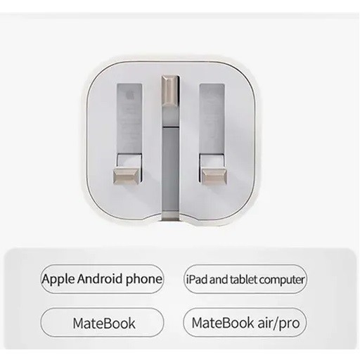 شارژر دیواری اپل سه پین پارت نامبر B/A توان 20 وات (های کپی +A)