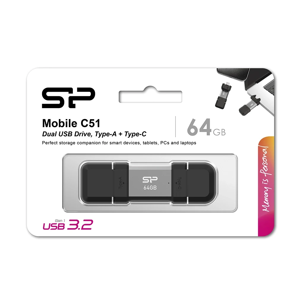 فلش مموری سیلیکون پاور مدل C51 USB 3.2 ظرفیت 64 گیگابایت