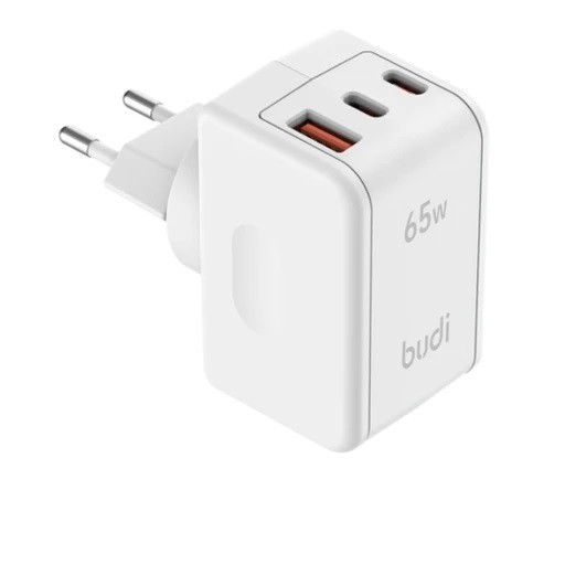 شارژر دیواری بودی مدل Budi AC352EW با خروجی USB و USB-C و توان 65 وات