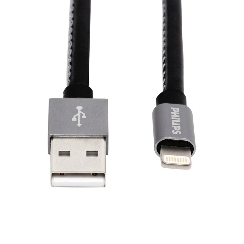کابل تبدیل USB به لایتنینگ فیلیپس DLC2508B طول 1.2 متر با روکش چرم