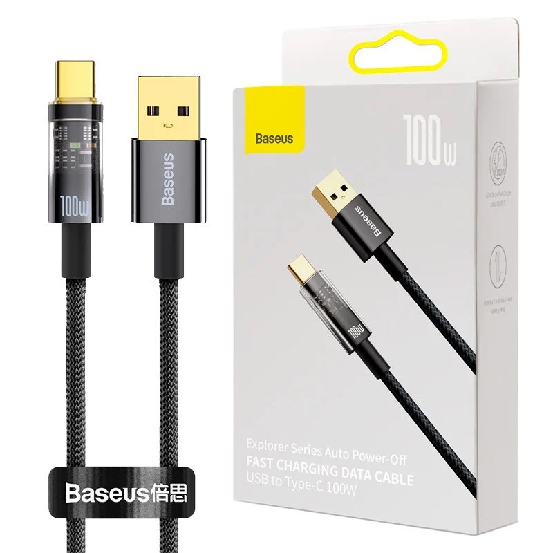کابل تبدیل USB به USB-C بیسوس مدل Explorer Series 100W طول 1 متر
