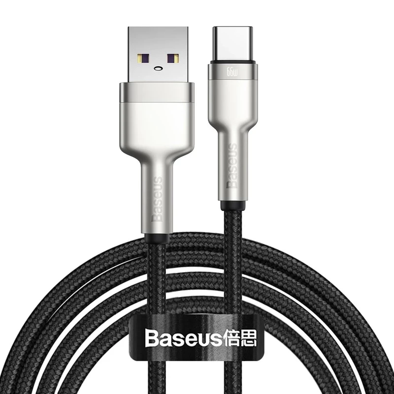 کابل تبدیل USB به USB-C باسئوس 66w مدل Baseus Cafule Metal Data Cable A-C 66W CAKF000 طول 1 متر