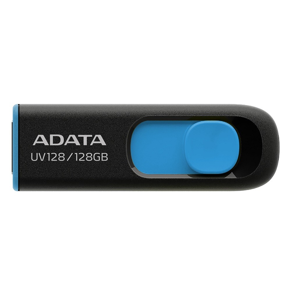 فلش مموری ای دیتا ADATA UV128 BLACK-BLUE ظرفیت 128 گیگابایت