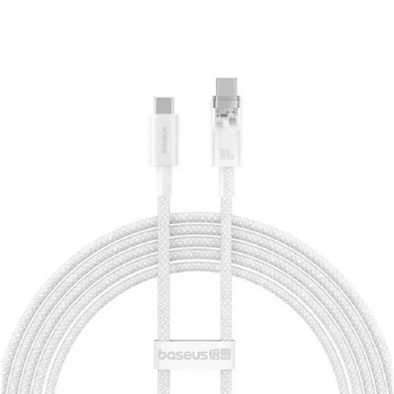 کابل تبدیل Type C به Type C باسئوس مدل Explorer Fast Charging with Smart Temperature Control با توان 100وات به طول 2 متر