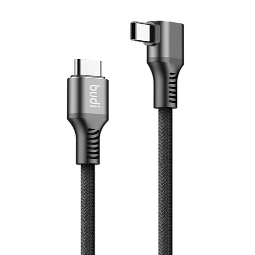کابل کنفی تبدیل ‌USB-C به ‌USB-C بودی مدل Budi DC253TTC12B توان 65 وات طول 1.2 متر