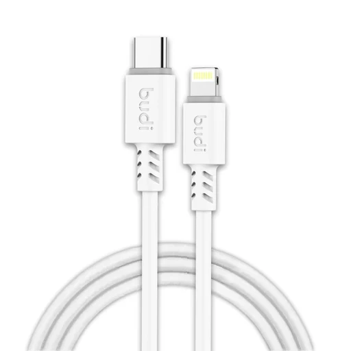 کابل شارژ USB-C به لایتنینگ بودی مدل Budi DC011TL10W جریان 2.4 آمپر طول 1 متر