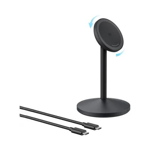 شارژر بی سیم 15 وات انکر مدل MagGo Wireless Charger Stand Qi2 A25X1 به همراه کابل USB-C