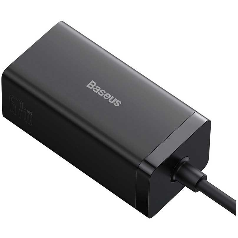 شارژر رومیزی 67 وات و هاب بیسوس مدل GaN5 Pro Desktop Fast Charger ( 1U +2C+HDMI 67W + 1.5m power cord EU Black + Cable C to C 100W 1m)