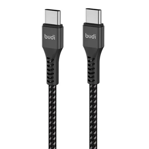 کابل شارژ کنفی USB-C به USB-C بودی مدل Budi DC210TT10B توان 65 وات طول 1 متر