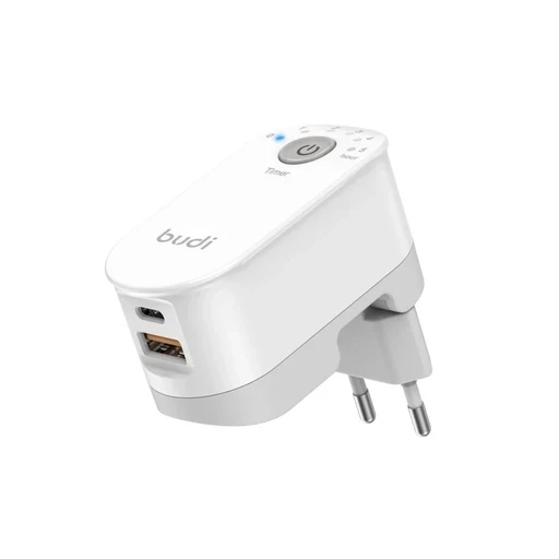 شارژر دیواری بودی مدل Budi M8J030TE با خروجی USB و USB-C و توان 18 وات