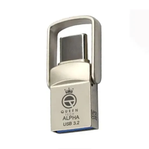 فلش مموری کویین تک مدل Queen Tech Alpha USB 3.2 Dual Type-C ظرفیت 128 گیگابایت