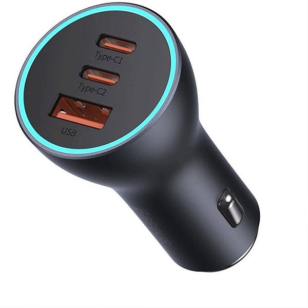 شارژر فندکی 65 وات باسئوس مدل Golden Contactor Pro Triple Fast Charger U+C+C