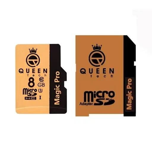 کارت حافظه میکرو اس دی کویین تک مدل QueenTech MicroSD HC CL10 U1 633X Magic Pro UHS-I V10 ظرفیت 8 گیگابایت به همراه آداپتور