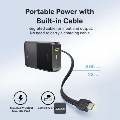 پاوربانک باسئوس  EnerFill FC51 Bipow2 Pro توان 22.5 وات و ظرفیت 20000 میلی آمپر ساعت