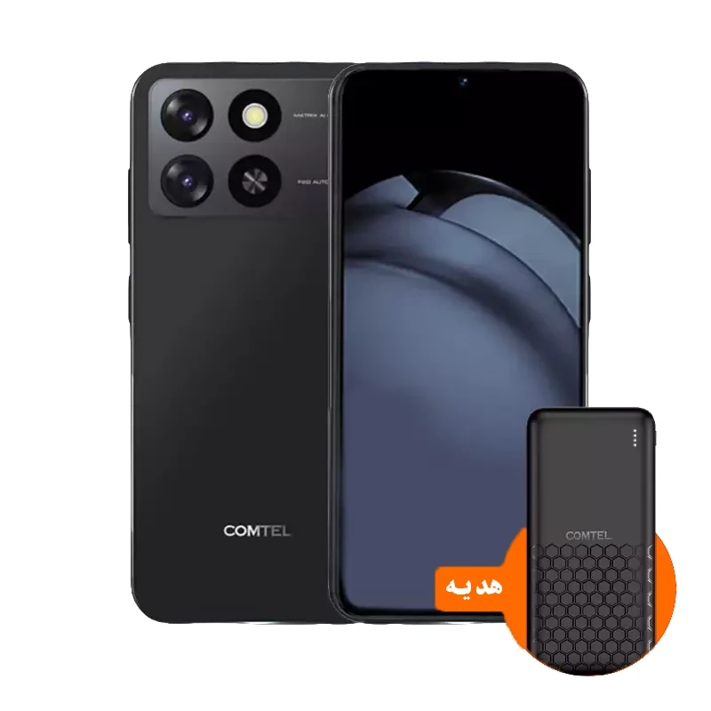 گوشی موبایل کامتل Tivo Core ظرفیت 64 گیگابایت رم 4 گیگابایت به همراه پاوربانک کامتل OP18S ظرفیت 20000 میلی‌ آمپر ساعت