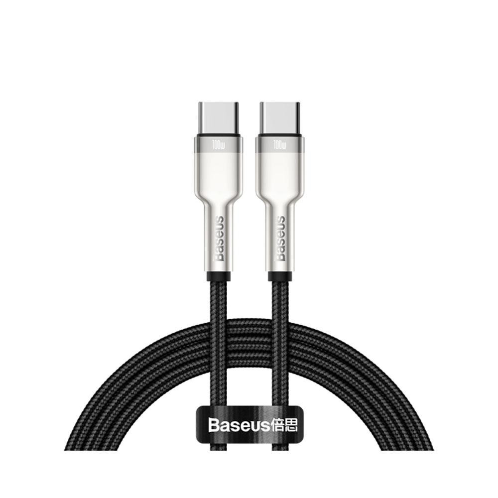 کابل تبدیل Type-C به Type-C تون 100W باسئوس Cafule Series Metal Cable CATJK-C با طول 1 متر