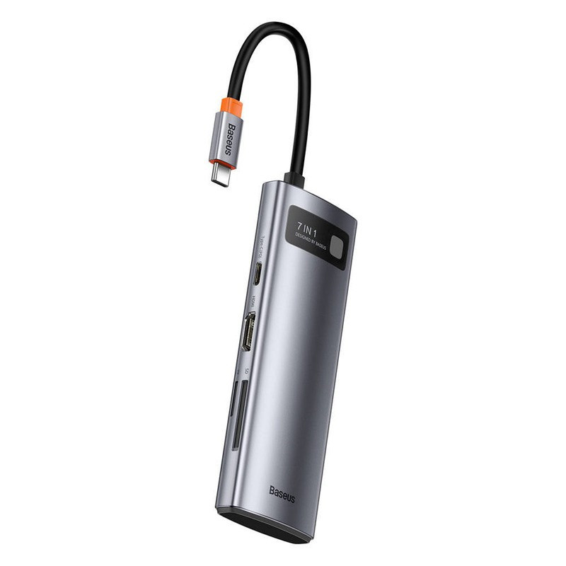 هاب 7 پورت باسئوس Metal Gleam Series WKWG020113 با کابل USB-C
