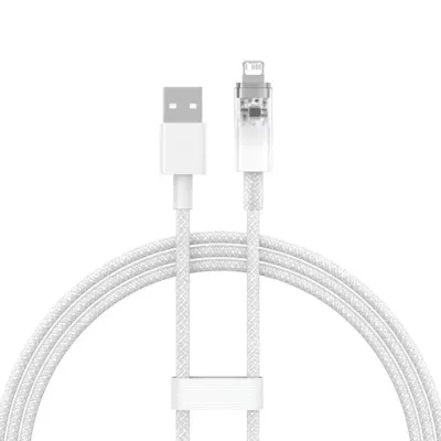 کابل شارژ USB به لایتنینگ باسئوس مدل Explorer Series Fast Charging Cable With Smart Temperature Control 2.4A طول 1 متر