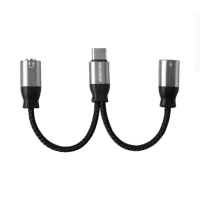 کابل تبدیل USB-C به AUX و USB-C مادگی کلومن مدل Koluman K-CA3