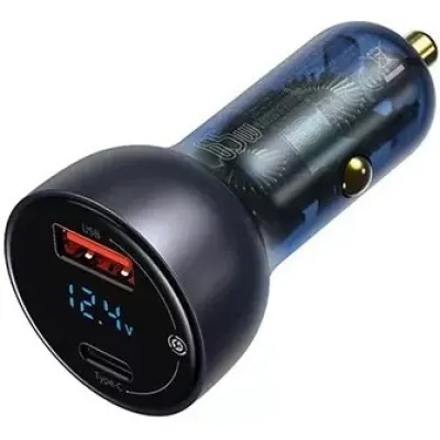 شارژر فندکی دو پورت باسئوس 65 وات Particular Digital Display QC+PPS TZCCKX همراه با کابل type-C