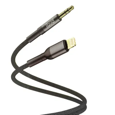 کابل تبدیل کنفی AUX به لایتنینگ بودی مدل Budi DC131LX12A طول 1.2 متر