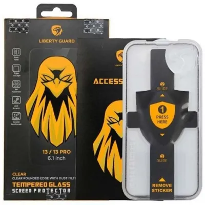 محافظ صفحه نمایش لیبرتی مدل شفاف (Clear ) 8466 به همراه شابلون مناسب برای گوشی موبایل اپل Apple 13/13Pro