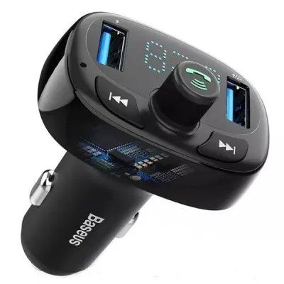 شارژر فندکی بیسوس با قابلیت پخش موسیقی و تماس مدل Baseus T Shaped S-09