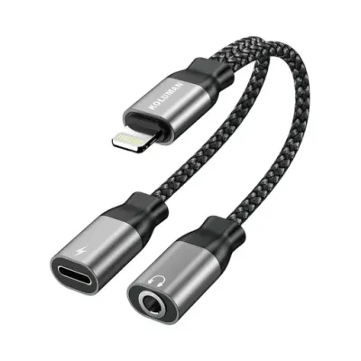 کابل تبدیل لایتنینگ به AUX و لایتنینگ مادگی کلومن مدل Koluman K-CA4