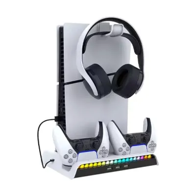 استند شارژ و نگهدارنده ی کنسول و دسته آی‌پگا برای Ps5