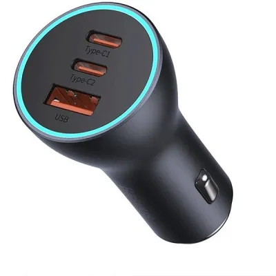 شارژر فندکی 65 وات باسئوس مدل Golden Contactor Pro Triple Fast Charger U+C+C