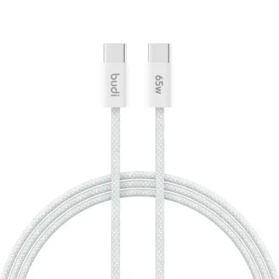 کابل کنفی تبدیل ‌USB-C به ‌USB-C بودی مدل Budi DC252TT10W توان 65 وات طول 1 متر