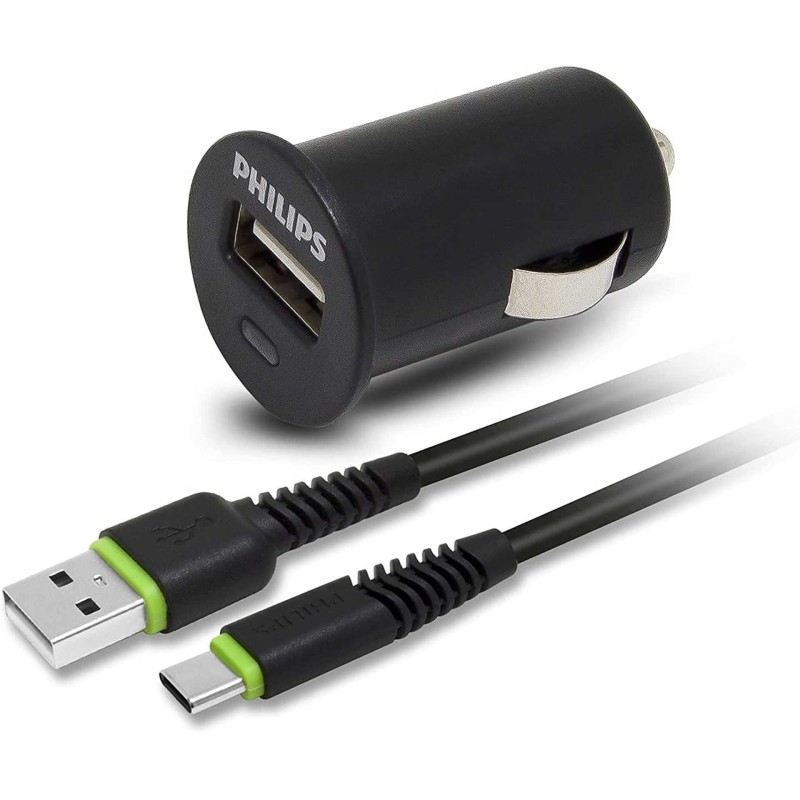 شارژر فندکی فیلیپس DLP2520C به همراه کابل تبدیل USB-C