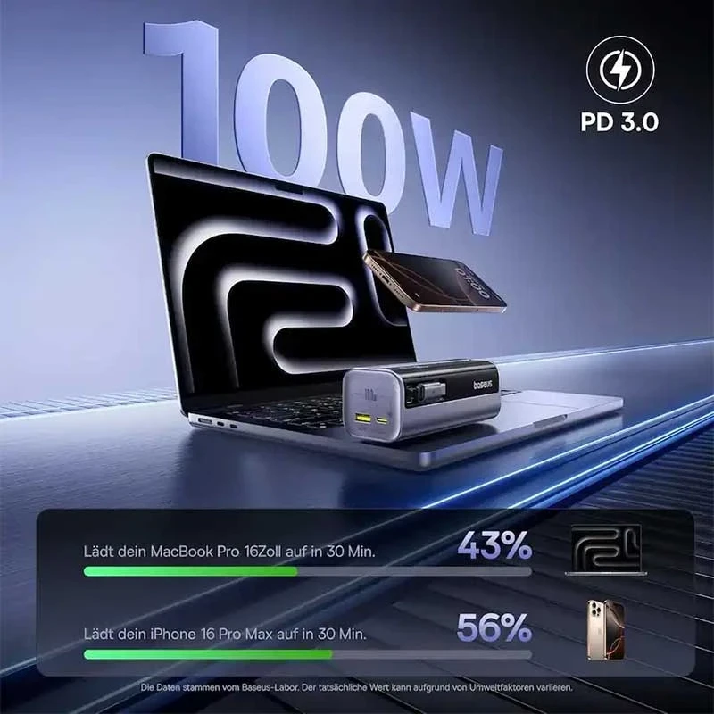 پاوربانک باسئوس EnerGeek GR11 توان 100 وات ظرفیت 10000 میلی آمپر ساعت