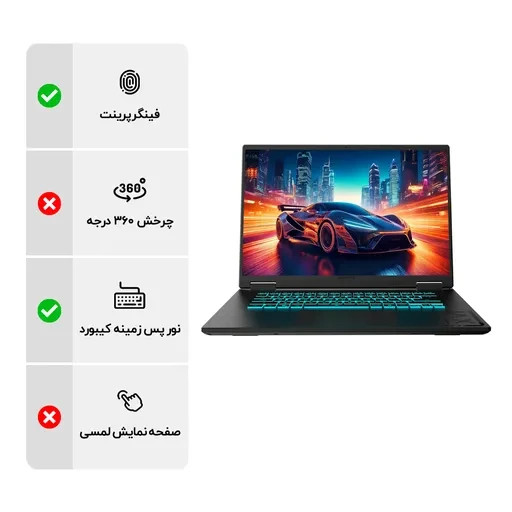 لپ تاپ 16 اینچی گیگابایت مدل Gigabyte Gaming A16 GA6H CVHI3EE894SD i7 13620H 16GB DDR5 1TB SSD 8GB RTX5060 IPS