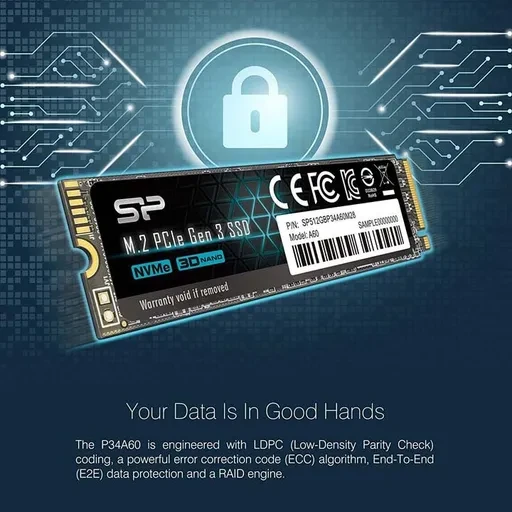 حافظه اس اس دی اینترنال سیلیکون پاور مدل A60 ظرفیت 128 گیگابایت رابط NVMe فرم فکتور M.2